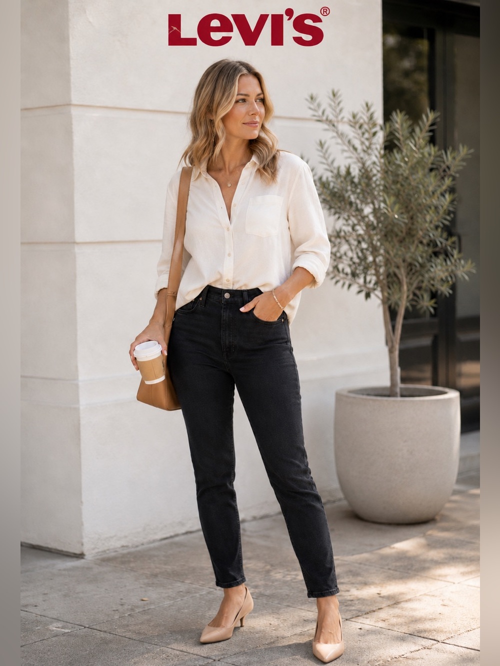 Levi's Women’s Mile High-Rise Black Straight Mom Jeans Size 31 10/12